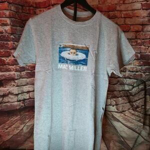 Mac Miller Graphic T-Shirt Mens Small Gray Rap Hip Hop Artist Tee